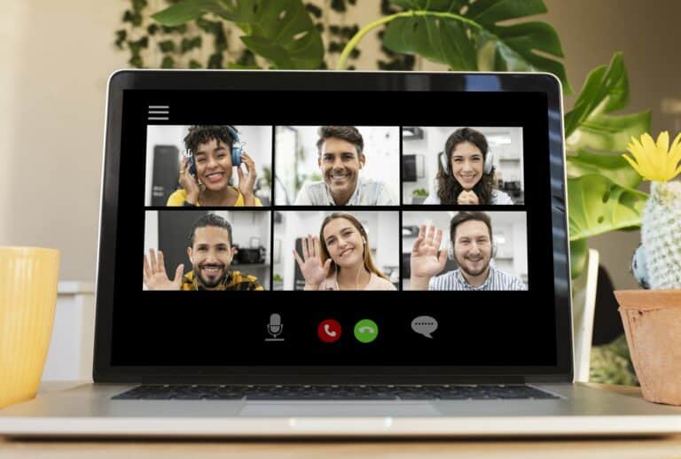 Team meeting online conference call, men and women, multi-ethnic
